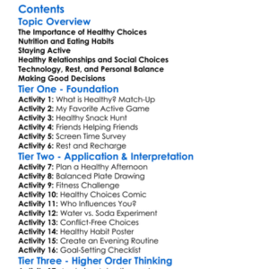 Making Healthy Choices Outside Of School Worksheet Activity Booklet