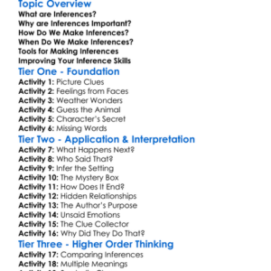 Making Inferences From Text Worksheet Activity Booklet