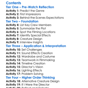 Making Of Creature Of Darkness 2008 Worksheet Activity Booklet