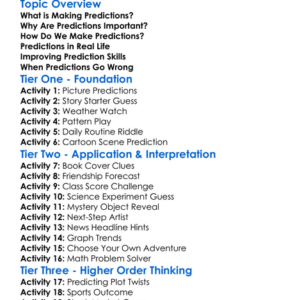 Making Predictions Worksheet Activity Booklet