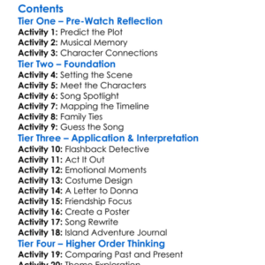 Mamma Mia Here We Go Again 2018 Worksheet Activity Booklet