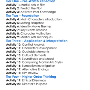 Man Of Tai Chi 2013 Worksheet Activity Booklet