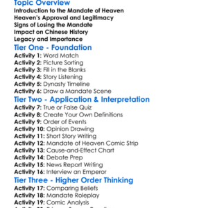 Mandate Of Heaven Worksheet Activity Booklet