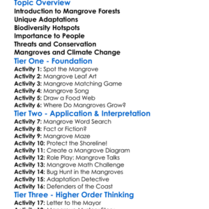 Mangrove Forests Worksheet Activity Booklet