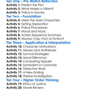 Maniac Cop 2 1990 Worksheet Activity Booklet