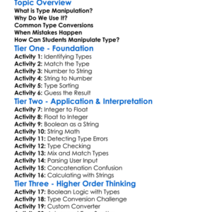 Manipulating Type Worksheet Activity Booklet