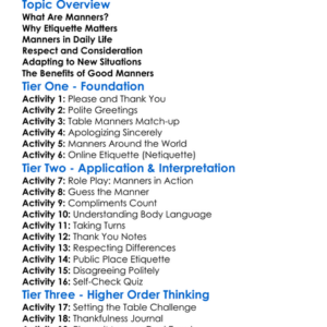 Manners And Etiquette Worksheet Activity Booklet