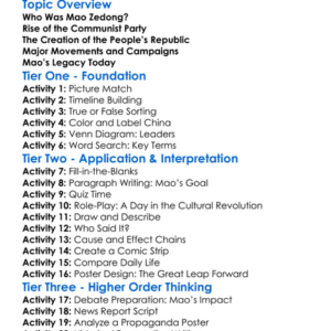 Mao Zedong And Communist China Worksheet Activity Booklet