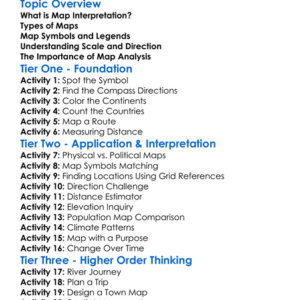 Map Interpretation And Analysis Worksheet Activity Booklet