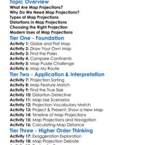 Map Projections Worksheet Activity Booklet