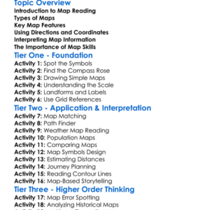 Map Reading And Interpretation Worksheet Activity Booklet