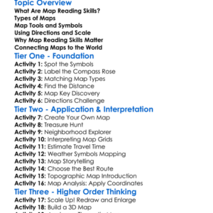 Map Reading Skills Worksheet Activity Booklet