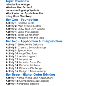 Map Scales And Symbols Worksheet Activity Booklet