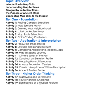 Map Skills And Ancient Geography Worksheet Activity Booklet