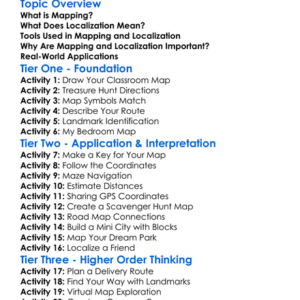 Mapping And Localization Worksheet Activity Booklet
