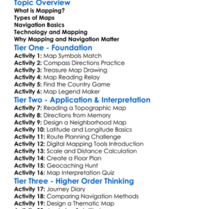 Mapping And Navigation Worksheet Activity Booklet