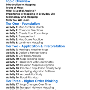 Mapping And Spatial Analysis Worksheet Activity Booklet
