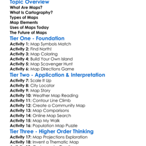 Maps And Cartography Worksheet Activity Booklet