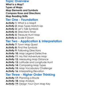 Maps And Map Reading Skills Worksheet Activity Booklet