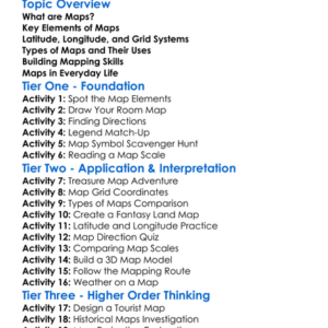 Maps And Mapping Skills Worksheet Activity Booklet