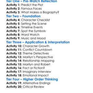 Marilyn And Me 1991 Worksheet Activity Booklet