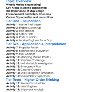 Marine Engineering Basics Worksheet Activity Booklet