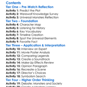 Mark Of The Beast The Legacy Of The Universal Werewolf 2019 Worksheet Activity Booklet