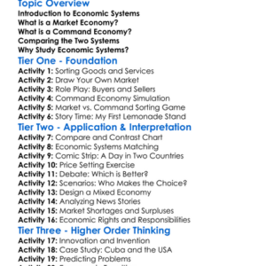 Market And Command Economies Worksheet Activity Booklet