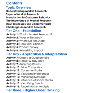 Market Research And Consumer Behavior Worksheet Activity Booklet