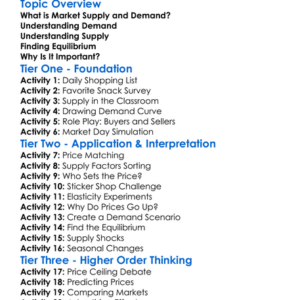 Market Supply And Demand Worksheet Activity Booklet
