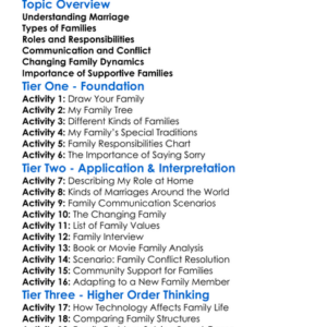 Marriage And Family Dynamics Worksheet Activity Booklet