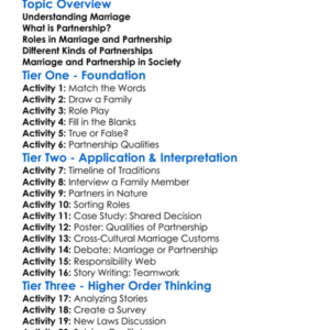 Marriage And Partnership Worksheet Activity Booklet