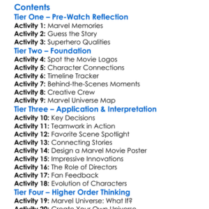 Marvel Studios Assembling A Universe 2014 Worksheet Activity Booklet