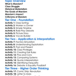Marxism Worksheet Activity Booklet