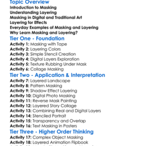 Masking And Layering Worksheet Activity Booklet