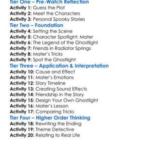 Mater And The Ghostlight 2006 Worksheet Activity Booklet