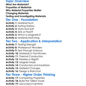 Materials And Their Properties Worksheet Activity Booklet