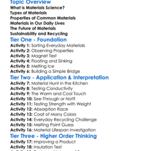 Materials Science In Everyday Life Worksheet Activity Booklet