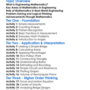 Mathematics For Engineering Worksheet Activity Booklet