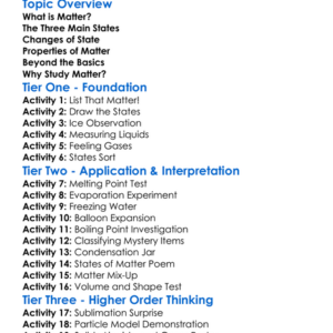 Matter And States Of Matter Worksheet Activity Booklet