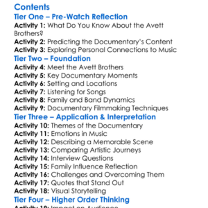 May It Last A Portrait Of The Avett Brothers 2017 Worksheet Activity Booklet