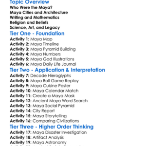 Maya Civilization Worksheet Activity Booklet