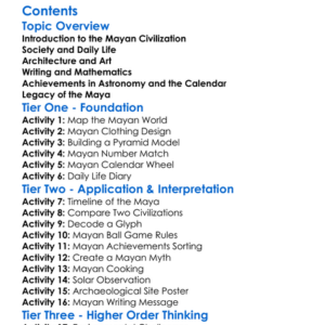 Mayan Civilization And Achievements Worksheet Activity Booklet