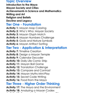 Mayan Civilization Worksheet Activity Booklet