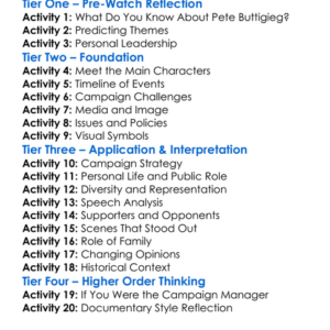 Mayor Pete 2021 Worksheet Activity Booklet