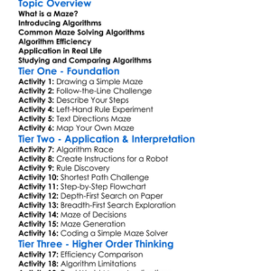 Maze Solving Algorithms Worksheet Activity Booklet