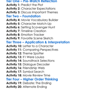 Me Before You 2016 Worksheet Activity Booklet