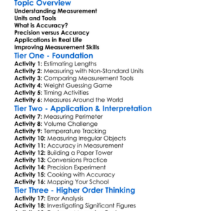 Measurement And Accuracy Worksheet Activity Booklet