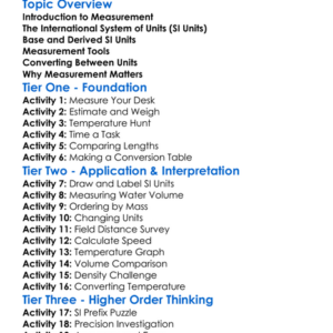 Measurement And Si Units Worksheet Activity Booklet