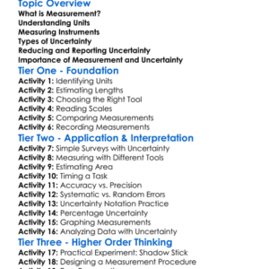 Measurement And Uncertainty Worksheet Activity Booklet